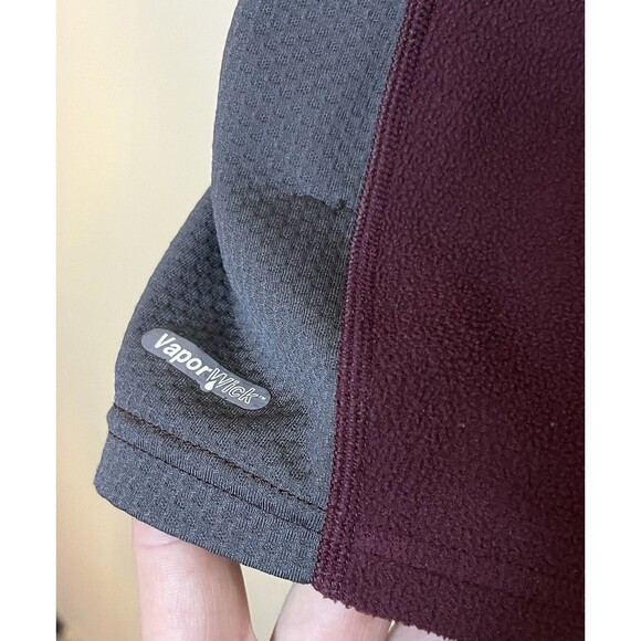 The North Face Mens Large Maroon Gray 1/4 Zip Up Fleece Pullover Used - Picture 3 of 7